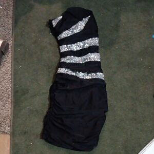 Elegant Black and Silver Women's Dress